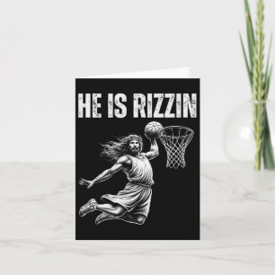 Carte Il Est Rizzin Bysketbyll Jésus Pâques Chrétien
