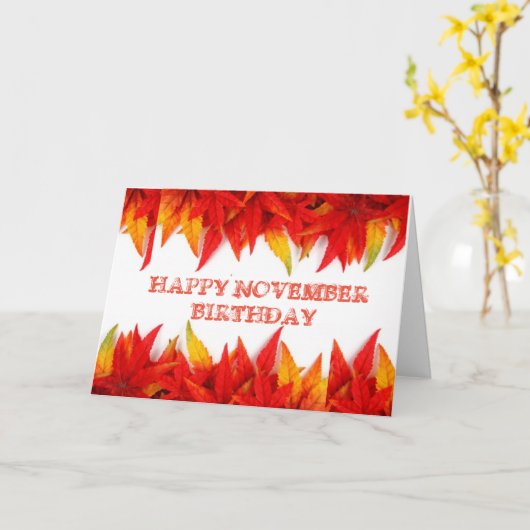 CARTE IL EST TEMPS DE "CÉLÉBRER NOVEMBRE ANNIVERSAIRE" C (Fleur jaune)