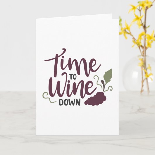 Carte Il est temps de vin (Fleur jaune)