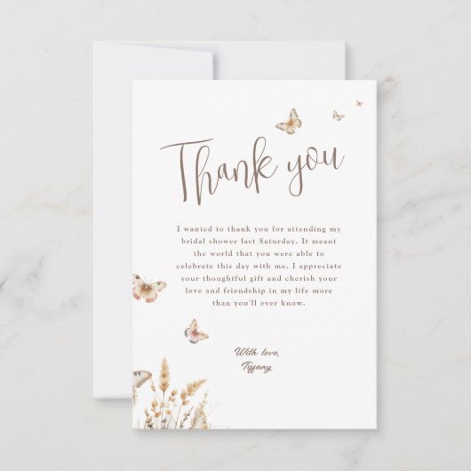 Carte Il Me Donne Du Merci De Fête des mariées De Papill (Devant)