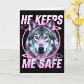 Carte Il me garde en sécurité Loups Saint-Valentin pour (Fleur jaune)