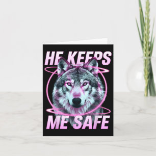 Carte Il me garde en sécurité Loups Saint-Valentin pour