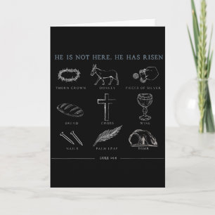 Carte Il n'est pas ici il est ressuscité Croix chrétienn