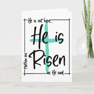Carte Il n'est pas ici il est ressuscité Jésus Croix Chr