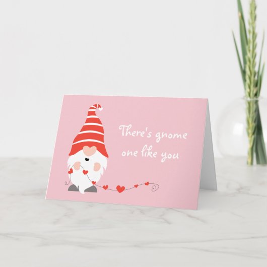 Carte Il n'y a gnome un comme vous Rouge Rose (Devant)