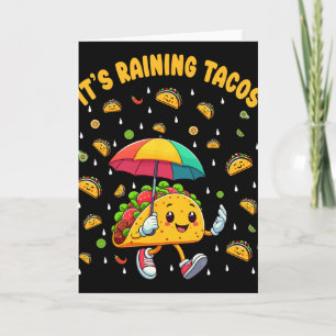 Carte Il pleut des tacos drôles amateurs de tacos enfant