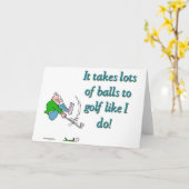 Carte Il prend beaucoup de boules pour jouer au golf (Fleur jaune)