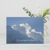 Carte Il vient dans les nuages Citation chrétienne (Debout devant)