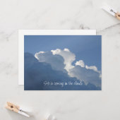 Carte Il vient dans les nuages Citation chrétienne (Devant/Arrière en situation)