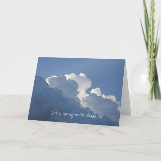 Carte Il vient dans les nuages Citation chrétienne (Devant)