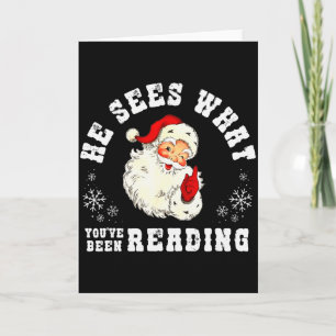 Carte Il voit ce que vous avez lu Drôle Livreux Noël