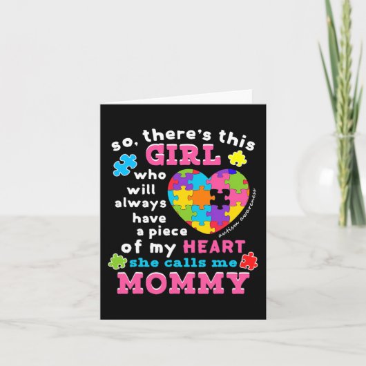 Carte Il y a une fille Elle m'appelle maman Sensibilisat (Devant)