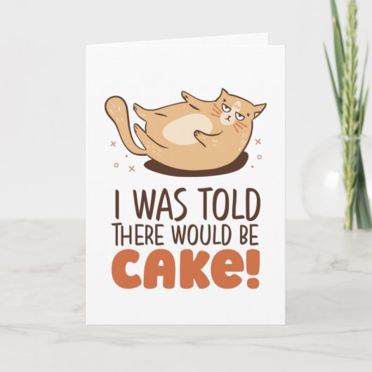 Carte Il Y Aurait Cake Funny Fat Amoureux des chats Anni (Devant)