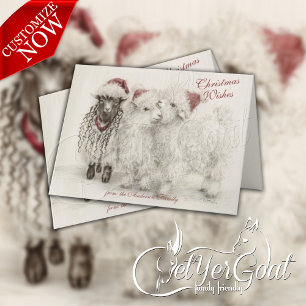 Carte Il y en a toujours un - Chèvres d'Angora pour Noël