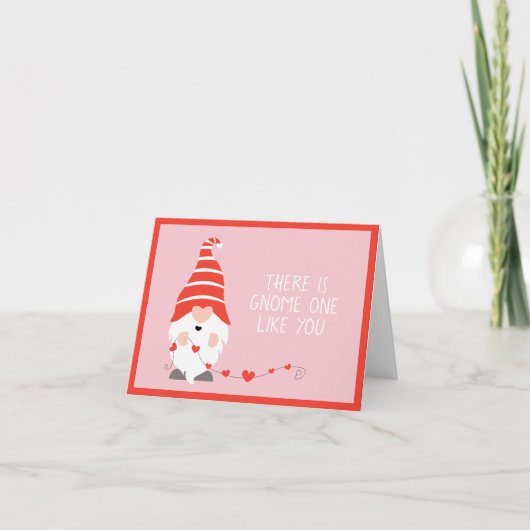 Carte Il Y En A Un Gnome Comme Toi Rouge Rose (Devant)