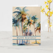 Carte Île Breeze Joyeux Anniversaire (Fleur jaune)