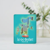 Carte Île-de-Bréhat, France affiche de voyage de style v (Debout devant)