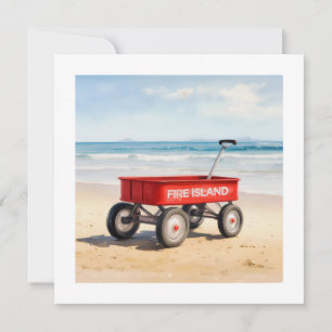 Carte Île de Fire Island chariot rouge plage de sable LI