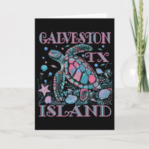Carte Île de Galveston Tx Amoureux des Tortues Plage Col