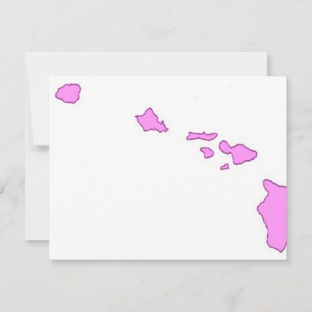 Carte île hawaïenne rose (Devant)