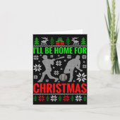 Carte I'll Be Home For Christmas Baseball Funny Xmas (Devant)