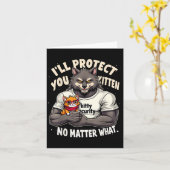 Carte Ill Vous Protéger Kitten Alpha Wolf Drôle Citation (Fleur jaune)