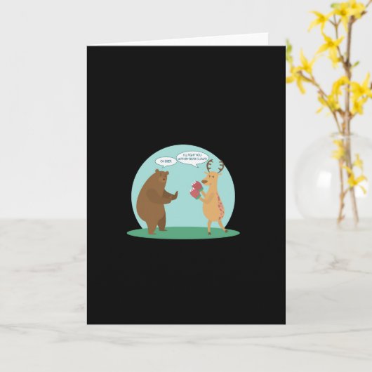 Carte I'll With My Bear Hands Oh Deer Funny Creative Sty (Fleur jaune)