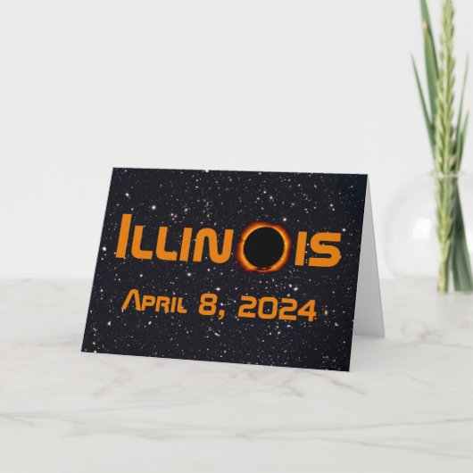 Carte Illinois 2024 Total Solaire Eclipse (Devant)