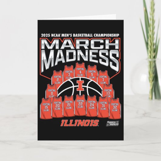 Carte Illinois March Madness 2025 Men's Sketll Nil (Devant)