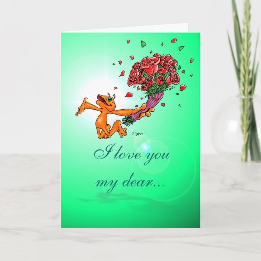 Carte Illow Orange with Flowers - Customizable (Devant)