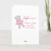 Carte illusima Ballerina Hippo Bleu Anniversaire (Dos)