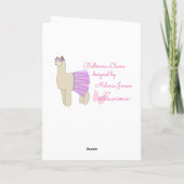 Carte illusima Ballerina Llama foncé violet Anniversaire (Dos)
