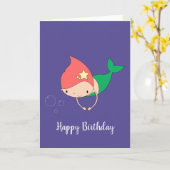 Carte illusima Coton bonbon sirène foncé pourpre (Fleur jaune)