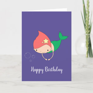 Carte illusima Coton bonbon sirène foncé pourpre