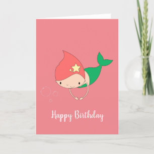 Carte illusima Cotton bonbon sirène à chaque anniversair