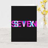 Carte Illusion d'optique Glitch Six Sept 6 7 Meme Gen Al (Fleur jaune)