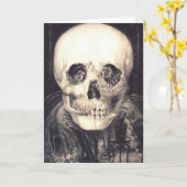 Carte Illusion optique d'amour de crâne rétro (Fleur jaune)