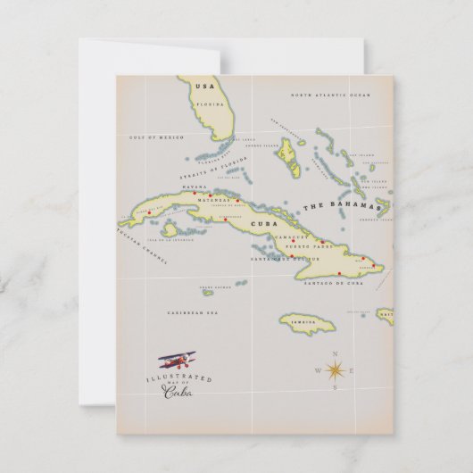 Carte Illustrated map of Cuba (Devant)