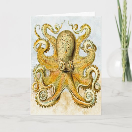 Carte Illustrated Octopus Squid Happy Birthday Card (Devant)