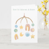 Carte Illustrated You're have a Baby Félicitations (Fleur jaune)