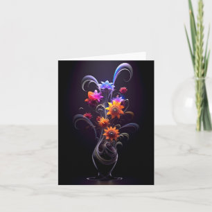 Carte Illustrateur de fleurs Peinture abstraite Colorée