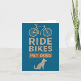Carte Illustration Amateurs de Chiens qui Font du Vélo