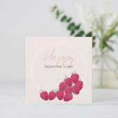 Carte Illustration aquarelle de framboises (Debout devant)