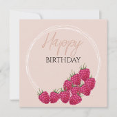 Carte Illustration aquarelle de framboises (Devant)