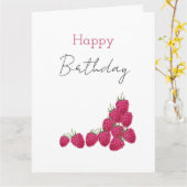 Carte Illustration aquarelle de framboises (Fleur jaune)