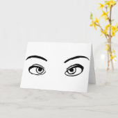 Carte Illustration audacieuse des yeux mystérieux noirs  (Fleur jaune)