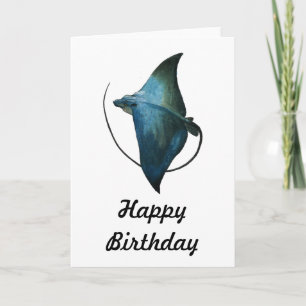 Carte Illustration bleue de pastenague