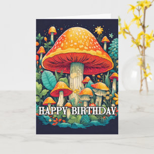 Carte Illustration créative de la forêt de champignons A