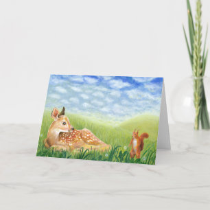 Carte Illustration creusée dans l'herbe