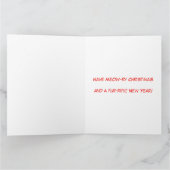 Carte Illustration Cute Orange Chat et Arbre de Noël (Intérieur)